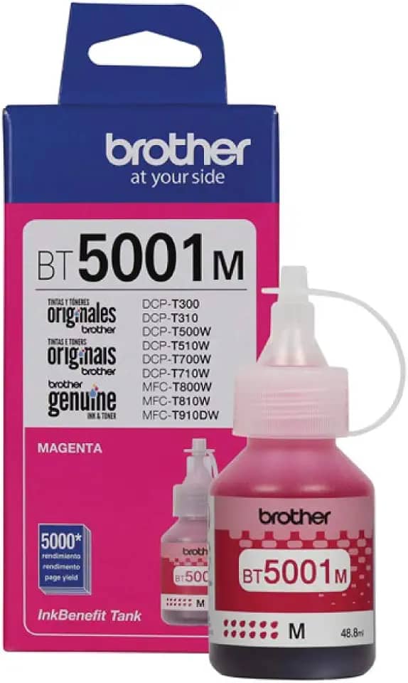 BROTHER Garrafa de tinta Magenta para 5000 impressões, médio, BT5001M
