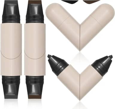 Carimbo de delineador, 2 peças de caneta delineadora rotativa de ponta dupla, caneta delineadora dobrável à prova de manchas à prova d'água para iniciantes, ferramenta de delineadores rápida e fácil