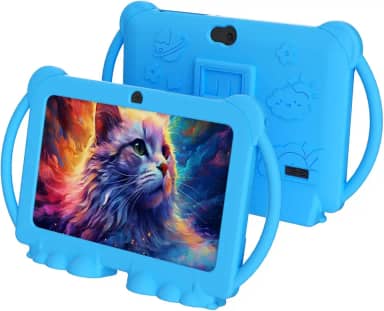 NOVOJOY Tablet infantil de 7 polegadas para crianças, Android e infantil, para meninas e meninos, com capa protetora, 32 GB + 4 GB, WiFi, Bluetooth, câmera dupla, jogos educativos, controle parental