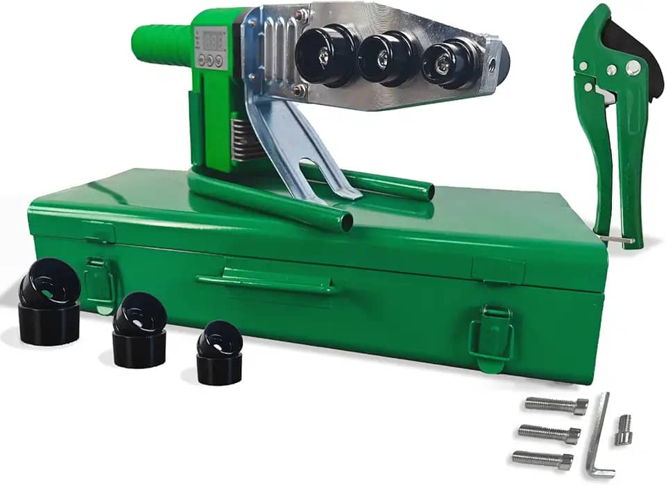 Soldador de tubo de água de plástico para PP, PP-R, PE, PP-C - Máquina de fusão de tubo de poliéster - Aquecedor de tubo de PVC - Equipamento de soldagem de tubo de 110 V