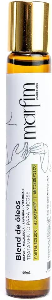 Óleo Hidrante Para Unhas e Cutículas Tratamento para Micose e Fungos Antisséptico 10ml Hidratação com Cravo, Lavanda, Melaleuca e Vitamina E – Vegano e Antifúngico - Marfim