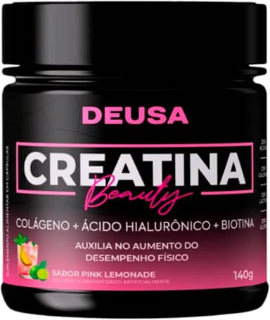 Creatina 100% Pura Monohidratada - DEUSA - 5 em 1, Colágeno, Biotina, Ácido Hialurônico, Creatina Monohidratada para Mulheres