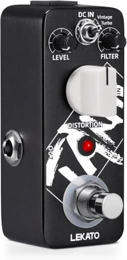 LEKATO Pedal De Distorção Para Guitarra, Analógico Guitarra Elétrica, 2 Modos Solo Vintage E Turbo, Efeito Metal True Bypass Dc 9V