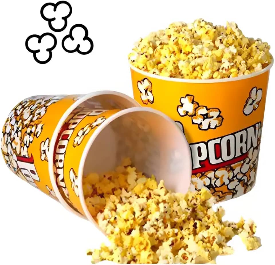 kit 2 Balde De Pipoca Tamanho 18cm x 18cm 3 Litros Para Pipoca Filme Decorado Tamanho Grande