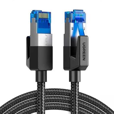 Cabo de Rede RJ45 Cat8 F/FTP Macho 1.5M Preto Alta Velocidade Internet Estável Performance Superior Para Jogos Online Streaming UHD Conexão Segura Flexível