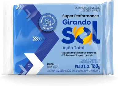 Girando Sol Sabão Em Barra Azul 200G