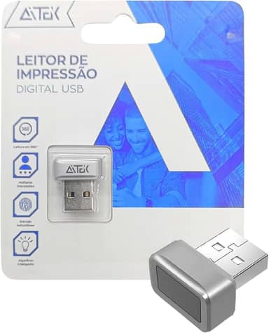 Leitor de Impressão Digital USB, Scanner Biométrico Compatível com Windows 10 e 11 - Segurança Avançada para Autenticação e Login