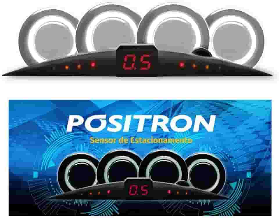 sensor de estacionamento 4 sensores - ps220 - positron (prata)