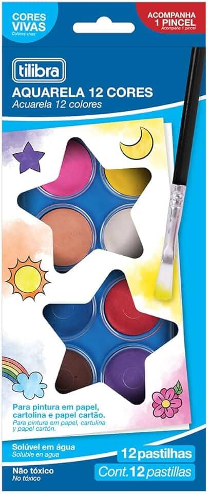 Tilibra - Aquarela em Pastilha - 12 Cores