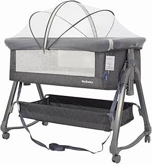 Berço Portátil Moises Co-bed Com Balanço Mosquiteiro e Cesto Cinza - KaBaby