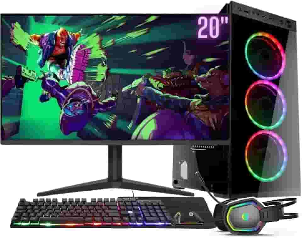 Computador Gamer Completo RGB Intel Core i5 8GB HD 500GB Kit Gamer com Headset Monitor 20' Windows 10 3green Premium