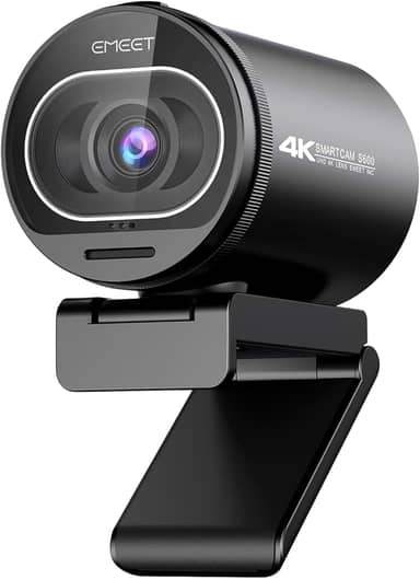 EMEET Webcam 4K para PC, webcam S600 com sensor Sony, 2 microfones de redução de ruído, FOV de 65° a 88°, foco automático TOF, capa de privacidade rotativa integrada, 1080p a 60FPS, ideal para