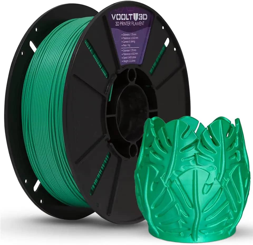 Filamento PLA Verde Velvet Premium 1Kg - Efeito Fosco - Voolt3D Oficial
