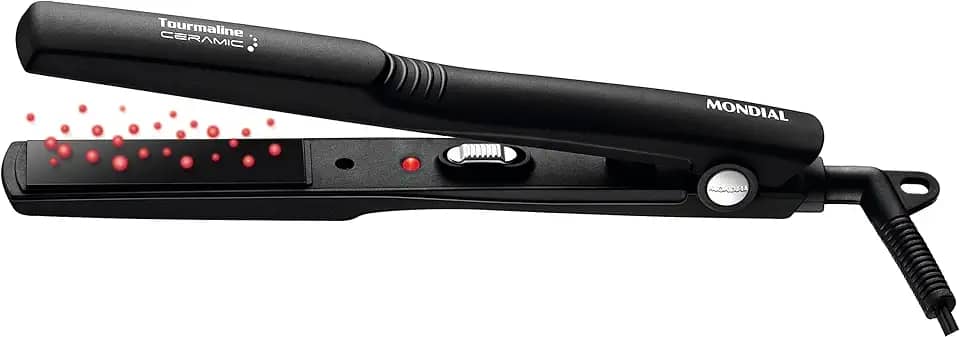 Prancha Alisadora Tourmaline Ceramic, Mondial, Preto, 30W, Bivolt - P-15