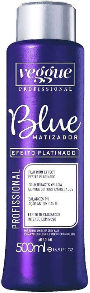 Máscara Capilar Matizadora Blue Efeito Platinado Veggue Profissional 500mL