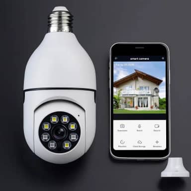 Câmera Segurança IP Lâmpada WiFi Full HD 1080p com Visão Noturna Infravermelho 1080P, Yoosee, Bivolt, Detecção de Movimento, Áudio Bidirecional, Prova D'água Giratória