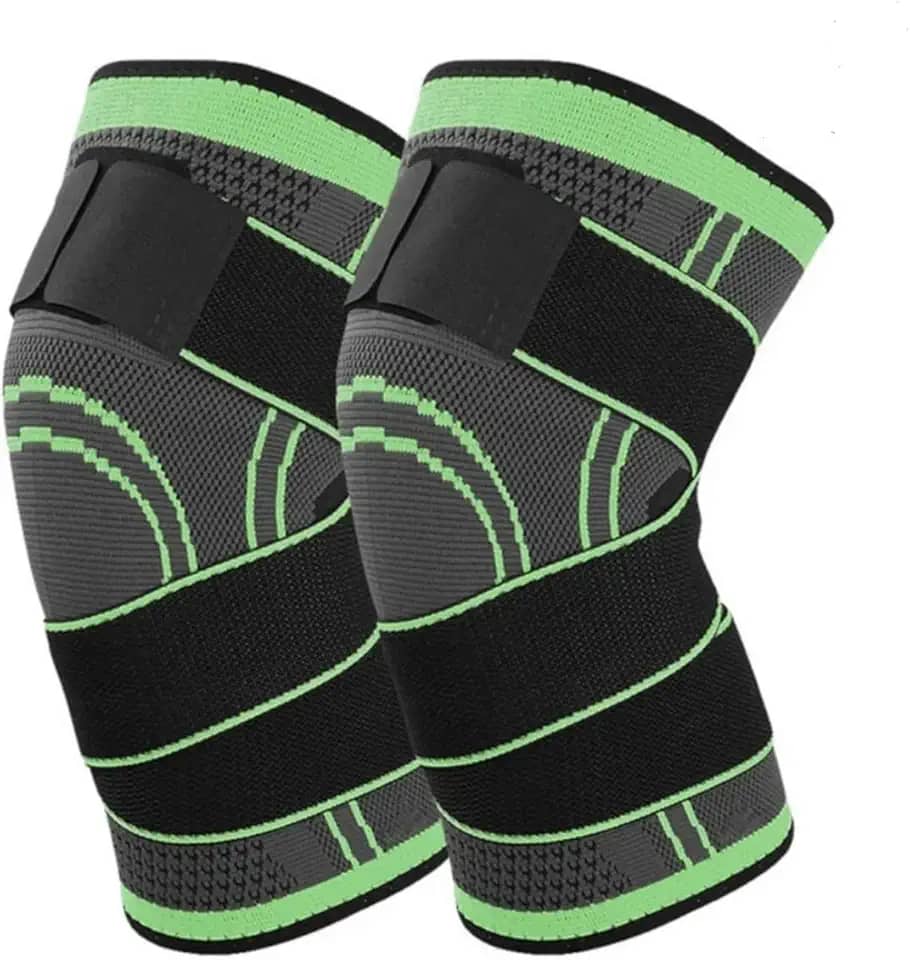 Kit Par 02 Joelheira Compressão Ajustável Ortopédica Elástica Alívio Dor Proteção Esportes
