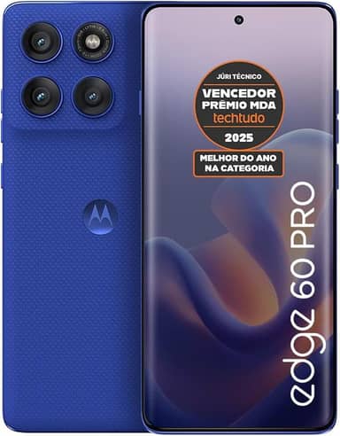Smartphone Motorola Edge 60 PRO 5G - 256GB 24GB (12GB RAM+12GB Ram Boost) Tela Quad-Curve moto AI 50MP Sony Camera ultrarresistencia militar IP68 + IP69 - Azul Marinho