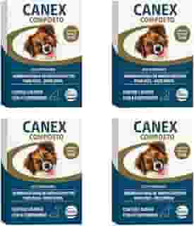 Kit com 4 Caixas Vermífugo Canex Composto para Cães 4 Comprimidos em cada caixa Multicoloridos Anti verme Casa Buritis