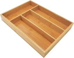 Porta Talher de Bambu p/ Gaveta c/ 4 Divisórias 33x22x3 cm Ref. CX081 - Casita