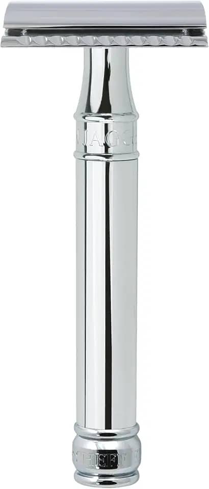 Edwin Jagger DE89BL Lâmina de barbear de segurança de borda dupla clássica reutilizável cromada para homens