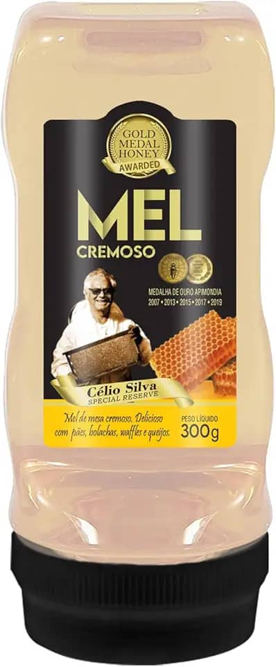 Bisnaga de Mel Cremoso Gold Medal Honey – 4x Medalhista de Ouro na Apimondia | Sabor Suave e Textura Aveludada | 100% Natural, Puro e Sem Aditivos | Ideal para Pães, Torradas e Sobremesas | 300g
