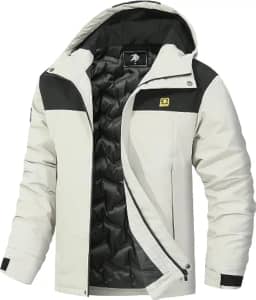 Jaqueta masculina quente de inverno, impermeável, à prova de vento, corta-vento, jaqueta de snowboard com capuz