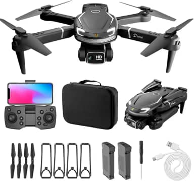 Drones V88 com câmera, vídeos 4K HDR, 45 minutos de voo com 2 baterias, mini drone de 250g do tamanho da palma da mão para iniciantes e adultos, retorno inteligente, siga-me, voo em círculo, voo por toque, transmissão WiFi (Preto)