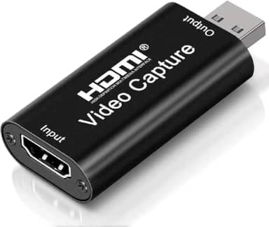 HDMI Placa de Captura de Vídeo 4K, Adaptador USB 2.0 para Streaming e Gravação, Compatível com PC, Mac e Consoles, Design Compacto em Metal Preto