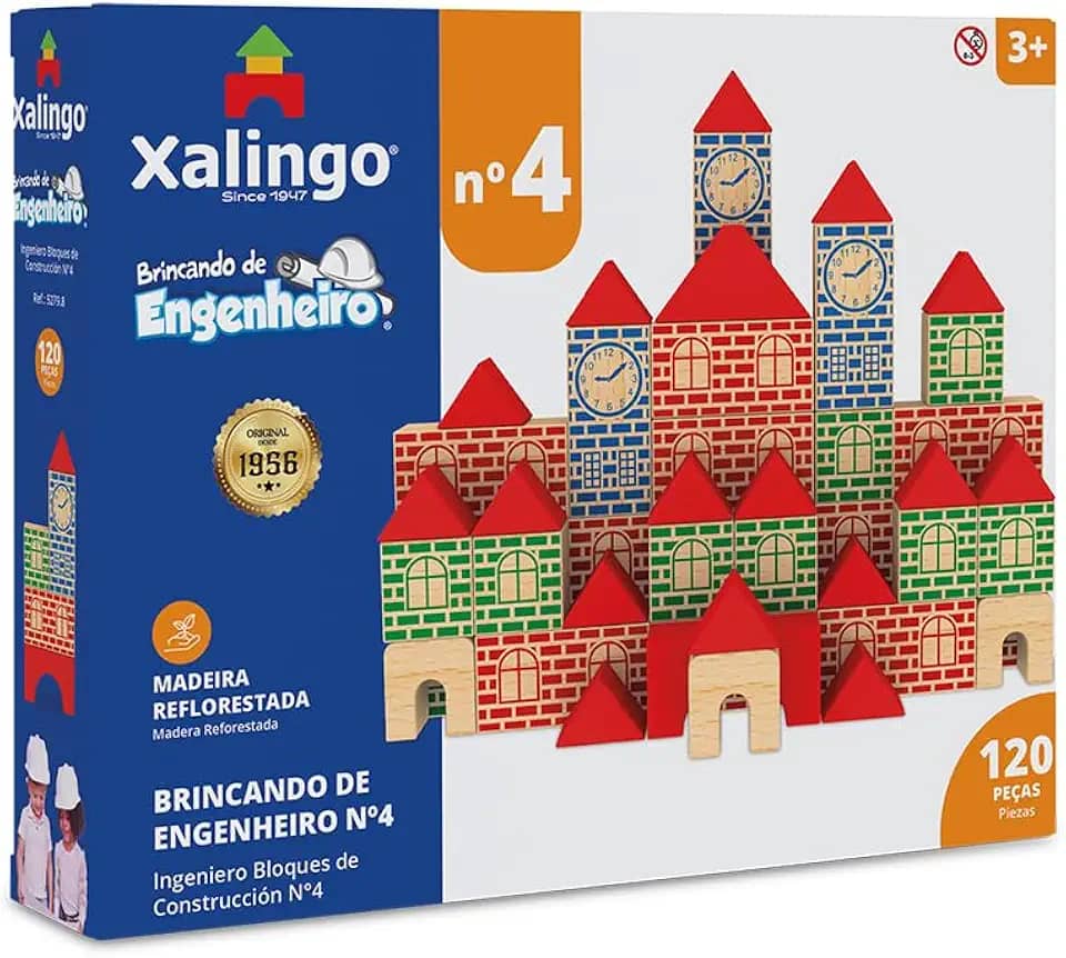 Brincando de Engenheiro 120 Peças Xalingo, Multicor