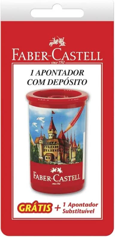 Apontador Substituível com Deposito, Faber-Castell, SM/123PLZF, Multicor
