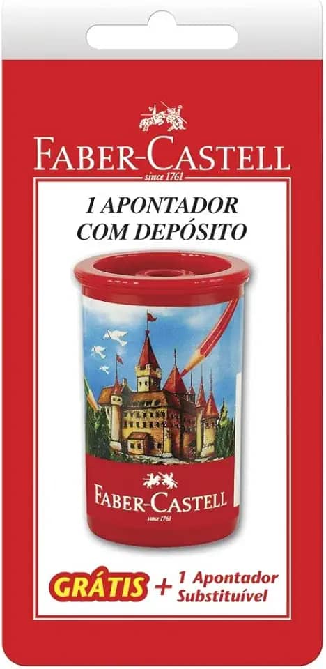 Apontador Substituível com Deposito, Faber-Castell, SM/123PLZF, Multicor