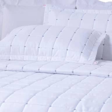 Cobre Leito Valence Hipercal 400 Fios Matelado Toque Percal (Branco, Casal Queen)
