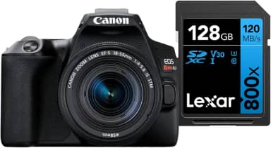 Canon Câmera Digital EOS Rebel SL3 (BKUS) 1855F4STM BR kit com Cartão de Memória Lexar Blue 128GB