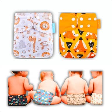 Kit 2 Fraldas Ecológicas De Pano Ajustáveis + 3 Absorventes (Sem Gênero)