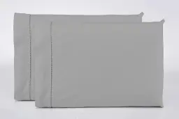 Kit 2 Fronhas Avulsas Percal 400 Fios Ponto Palito 100% Algodão (Cinza)