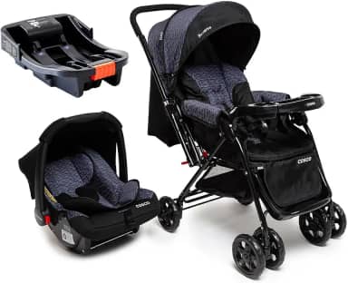 Travel System Cosco Kids, Reverse Trio, Preto Rajado