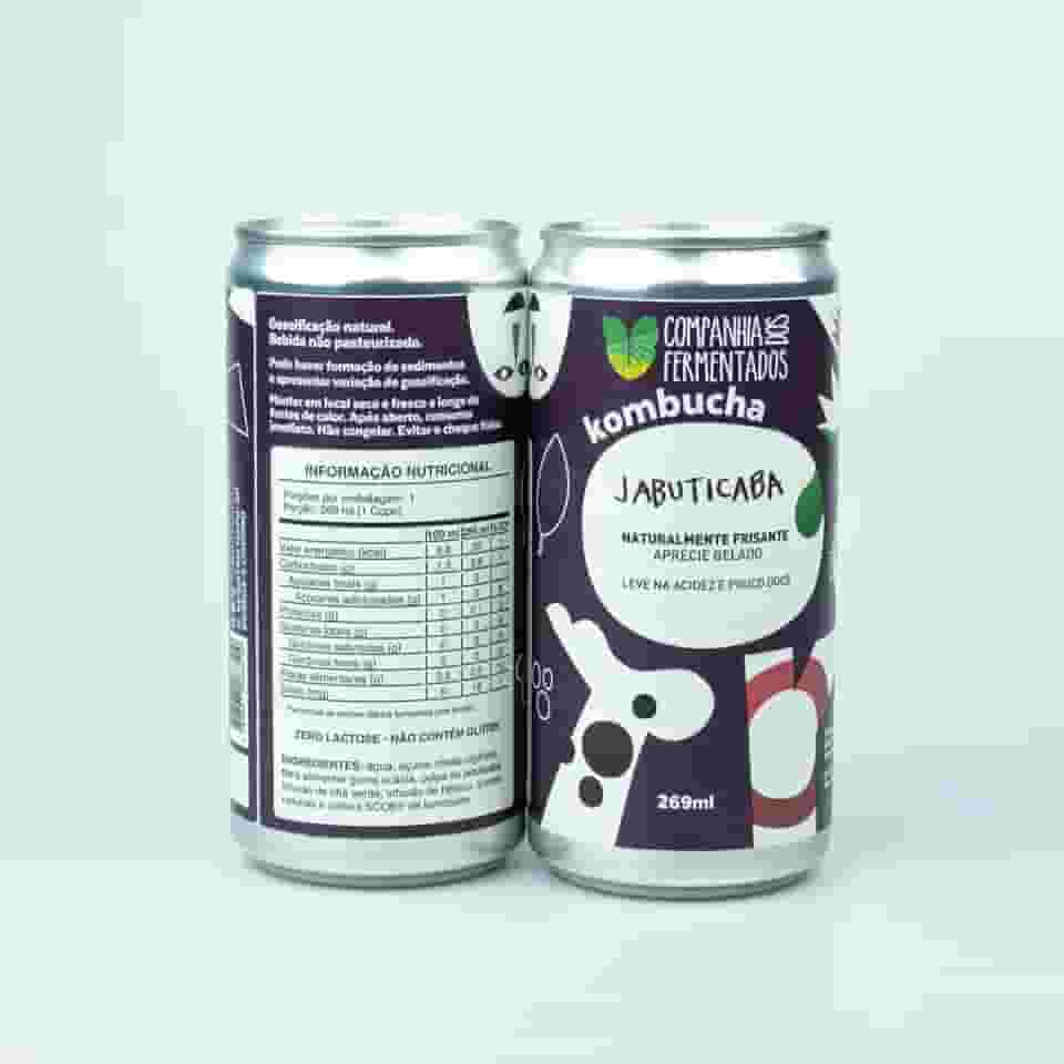 Kombucha de jabuticaba; gaseificação natural/lata 269 ml