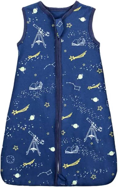 HOUSABY Cobertor para bebês, sacos de dormir de algodão de verão, 1 pacote unissex, saco de dormir infantil, 0,5 TOG com zíper bidirecional