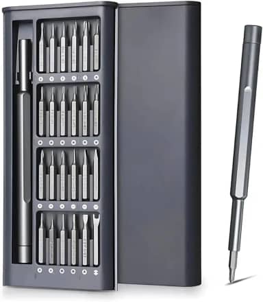 Kit Conjunto de Chave de Fenda Phillips torx 24 em 1 com Ponta Magnética Chave Mestra em Metal Precisão Ideal para Reparos em Celulares Notebooks Relógios Drones e Eletrônicos em Geral Linha Premium