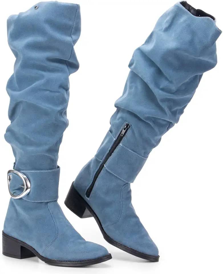 Bota Montaria Em Camurça Cano Longo Enrugado 220-GG