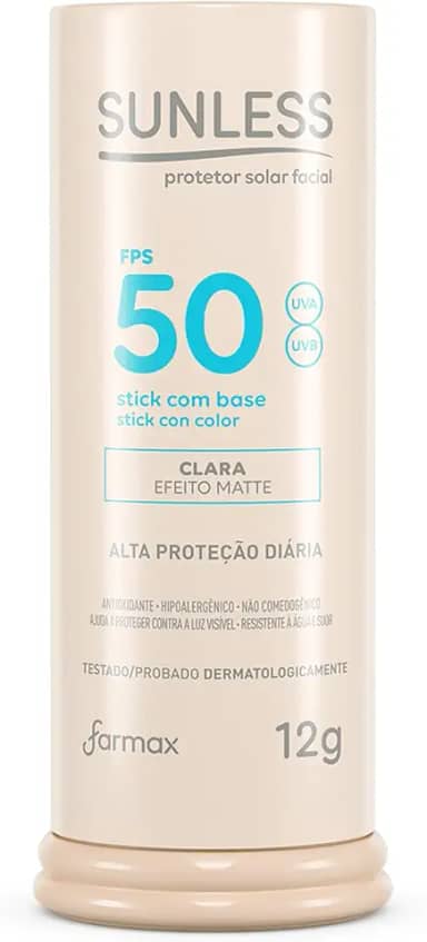 Sunless Protetor Stick Com Base Clara Fps50 Sunless 12G