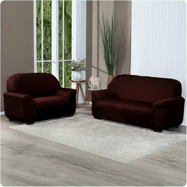 Capa Para Sofá Grossa em Malha Gel 2 e 3 Lugares Cores Diversas (Marrom)