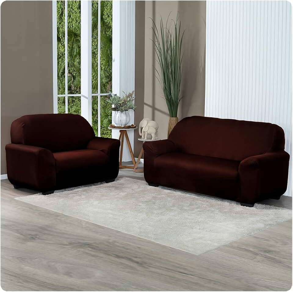 Capa Para Sofá Grossa em Malha Gel 2 e 3 Lugares Cores Diversas (Marrom)