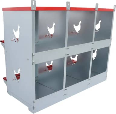 LiGuVCY 6 compartimentos caixas de ninho de galinha caixa de metal montagem na parede coleção fácil de ovos para galinhas galinhas patos