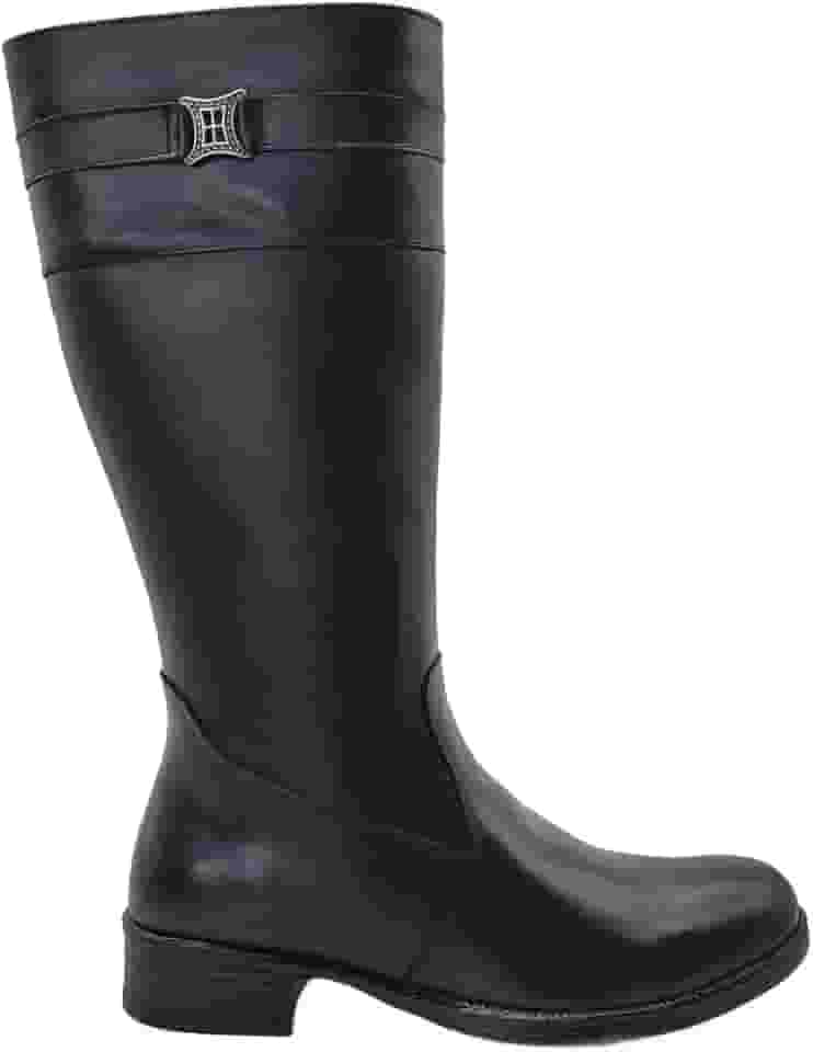 Bota Feminina Montaria Preto Cano Longo em Couro 137