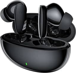 Fone De Ouvido Sem Fio Bluetooth 5.3 Compatível Todos Celulares Com Microfone e Redução de Ruído Wireless Academia Corrida Musicas Graves Potentes Controle Touch, Até 40 horas de bateria, Preto-J214