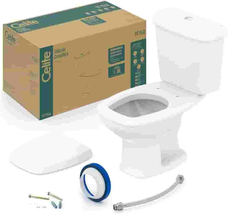 Kit Vaso Sanitário com Caixa Acoplada e Assento Soft Close Fit Plus Celite