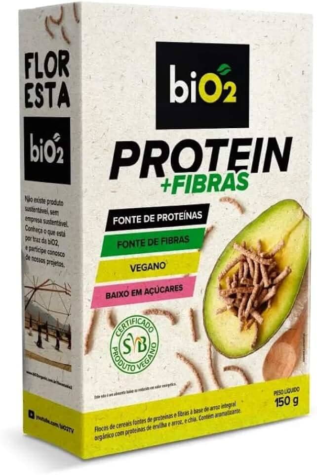 Cereal Matinal biO2 Protein Fibras, Caixa com 150 g Vegano e sem Glúten
