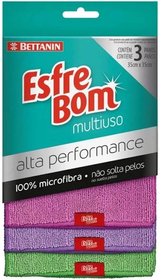 EsfreBom - Pano Alta Performance Multiuso, Com 3 Unidades, Cores - Rosa/Roxo/Verde, Bettanin